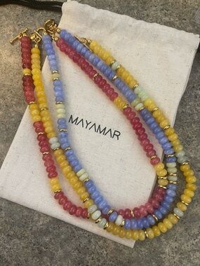 Curated Set of 3 Necklaces made from quartz with 24k gold accents